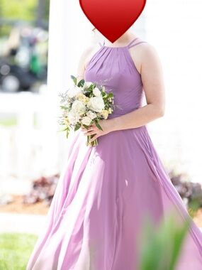 Elegant Lavender Halter Bridesmaid Dress